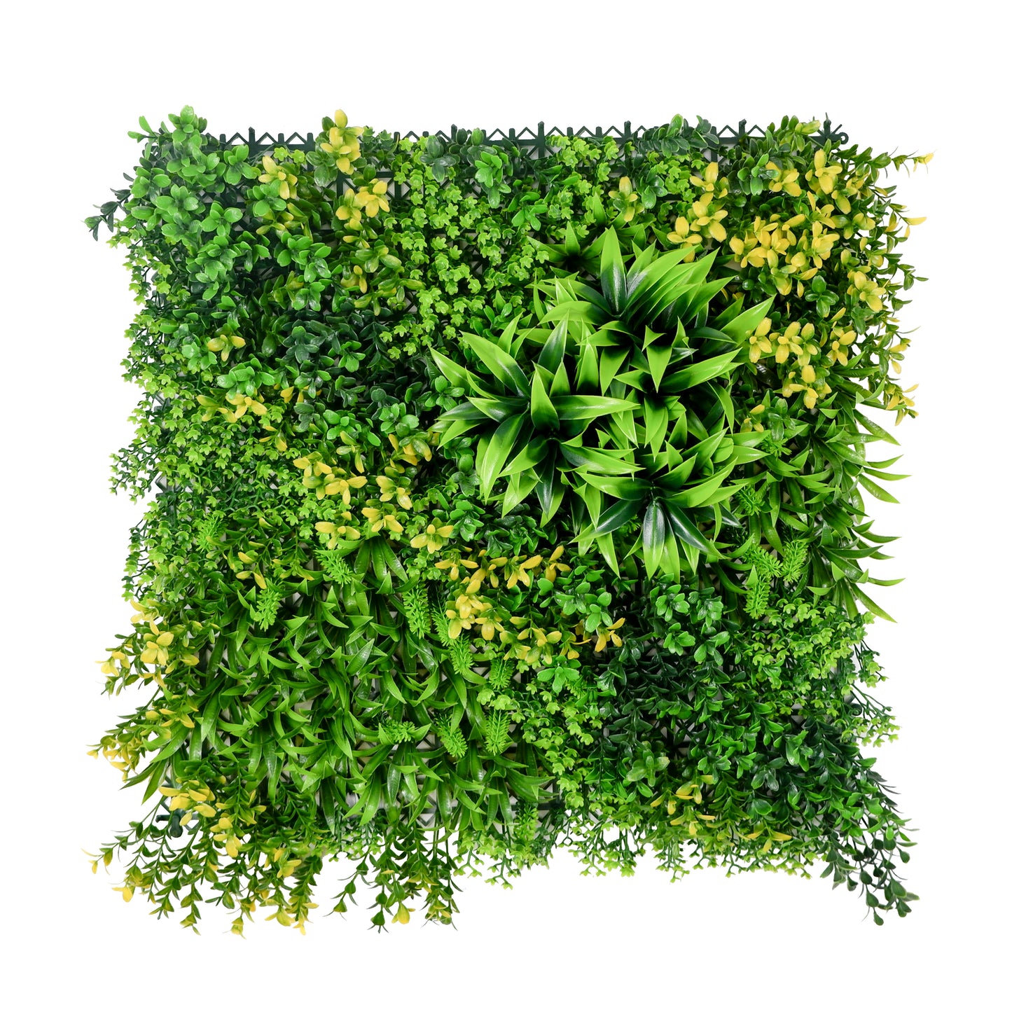 Jade Grove Artificial Green Wall Panel – Layered Leaves and Golden Touch