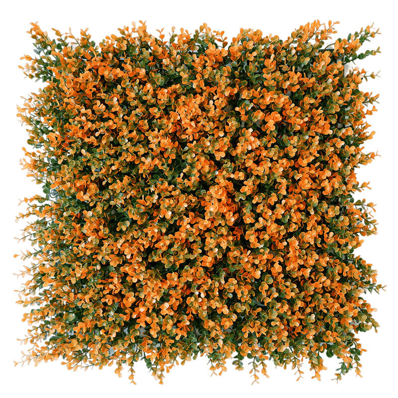 Sunset Bloom Artificial Wall Panel – Dense Orange Foliage with Green Base