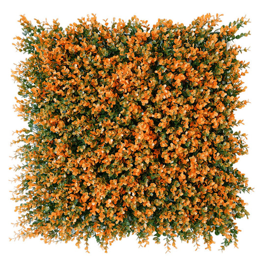 Sunset Bloom Artificial Wall Panel – Dense Orange Foliage with Green Base