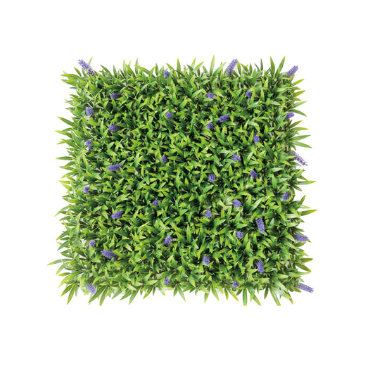 Lavender Touch Artificial Green Wall Panel – Dense Leaves with Purple Accents