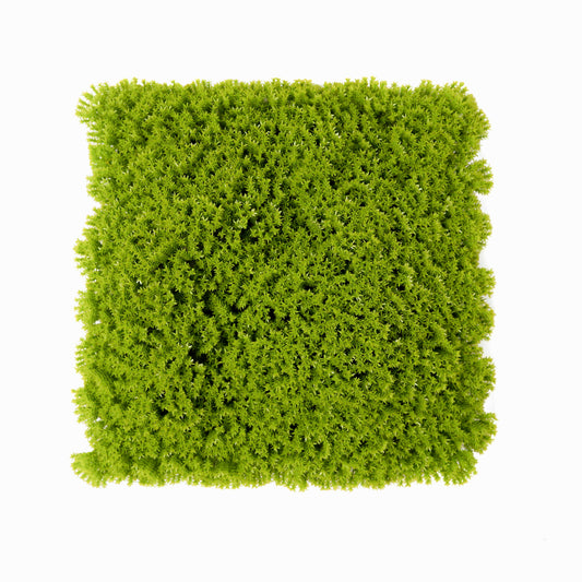 Mossy Texture Artificial Wall Panel – Compact Light Green Foliage Mimicking Moss