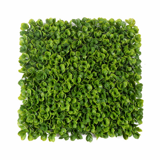 Glossy Boxwood Artificial Wall Panel – Rounded Leaf Layers in Fresh Green