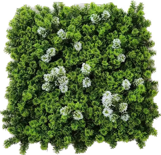 Frosted Moss Artificial Green Wall Panel – White-Edged Fern Texture
