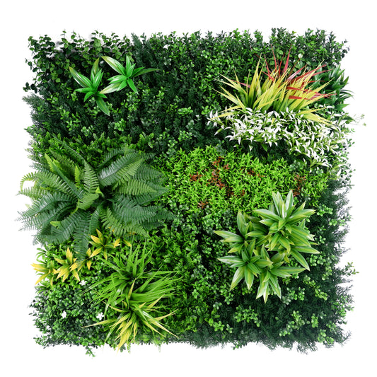 Falling Leaves Harmony Artificial Green Wall - Lush Mixed Foliage Panel