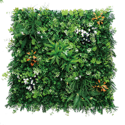 Spring Essence Artificial Green Wall Panel – Mixed Florals & Leaf Highlights